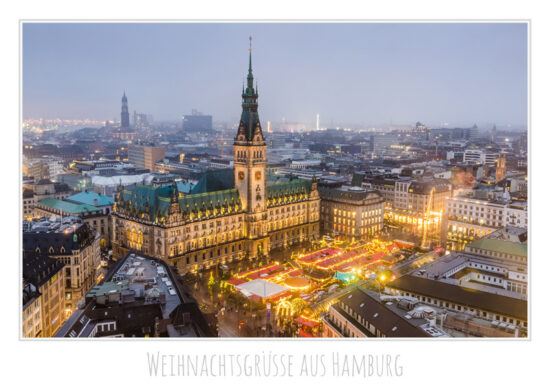 Hamburg Weihnachtskarte Rathausmarkt